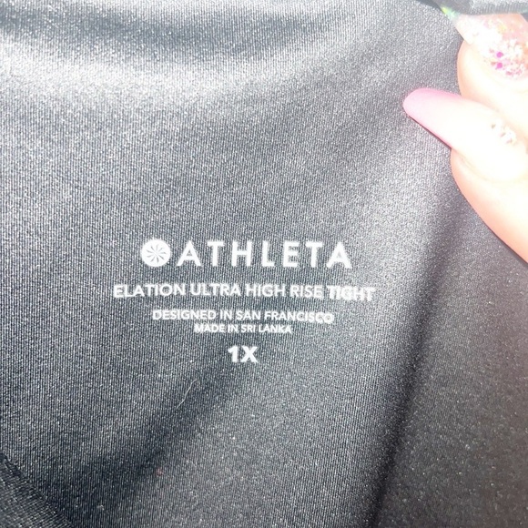 Athleta Elation Ultra High Rise Black Coated Tights - Picture 8 of 12